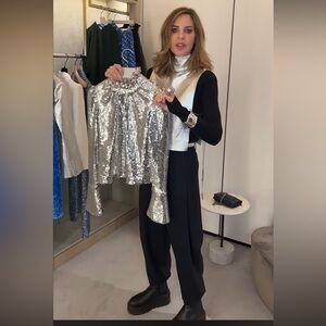 Paco Rabanne Women's Silver Sequin Top Trinny Woodall